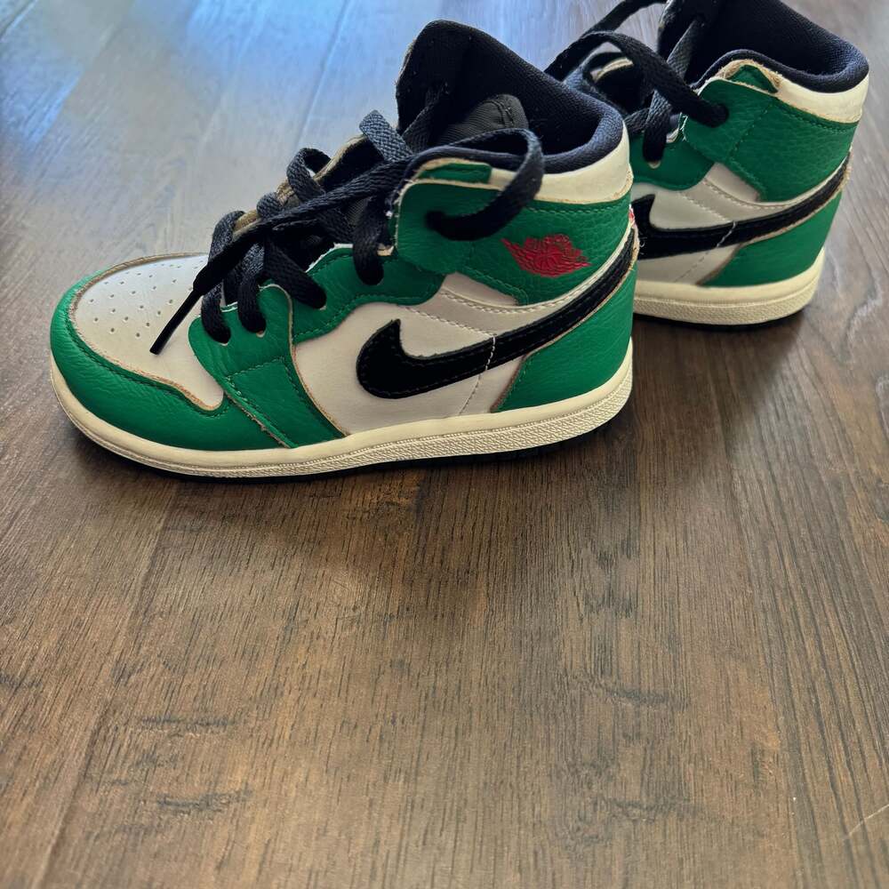 Nike Air Jordan 1 Retro High OG TD 'Lucky Green' CU0450-300 Sneakers Size 8C